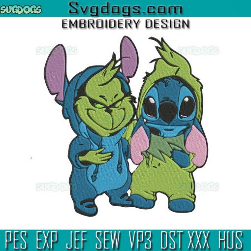 Stitch And Grinch Embroidery Design File, Lilo And Stitch Embroidery Design File