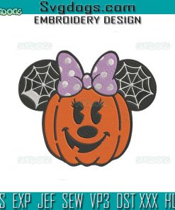 Halloween Pumpkin Minnie Embroidery Design File, Halloween Minnie Embroidery Design File