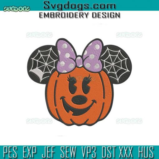 Halloween Pumpkin Minnie Embroidery Design File, Halloween Minnie Embroidery Design File