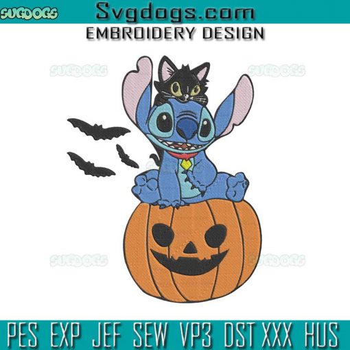 Halloween Pumpkin Stitch Embroidery Design File, Stitch Halloween Embroidery Design File