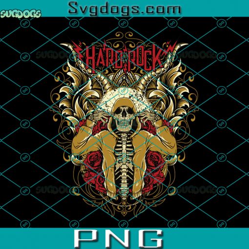 Hardrock Music Skulls PNG, Hardrock Skeleton PNG, Skeleton Music PNG