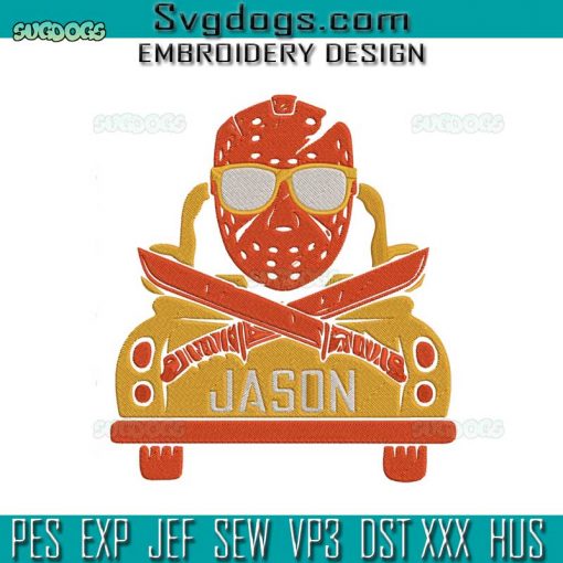 Horror Jason Car Embroidery Design File, Jason Halloween Embroidery Design File