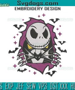 Jack Skellington Embroidery Design File, Nightmare before Christmas Embroidery Design File