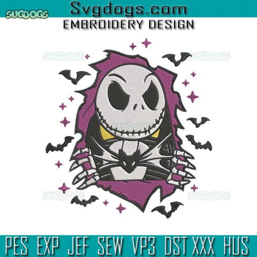 Jack Skellington Embroidery Design File, Nightmare before Christmas Embroidery Design File