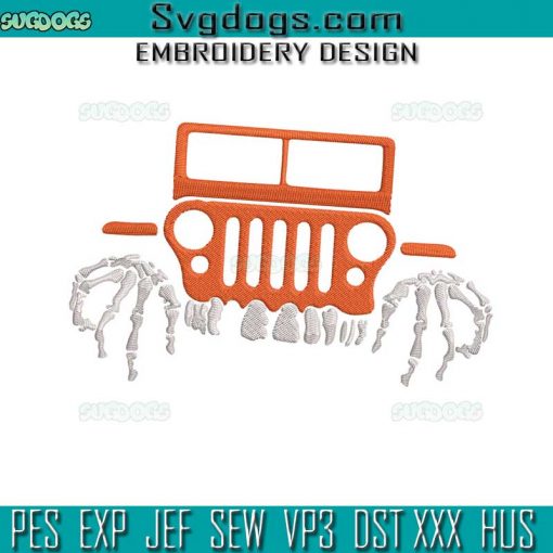 Jeep Halloween Embroidery Design File,  Halloween Embroidery Design File