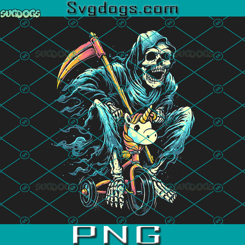 Grim Reaper Riding Unicorn PNG, Halloween PNG, Grim Reaper PNG
