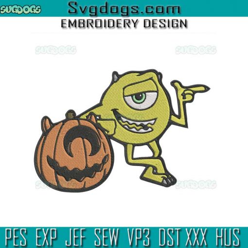 Mike Wazowski Embroidery Design File, Monster Inc Embroidery Design File