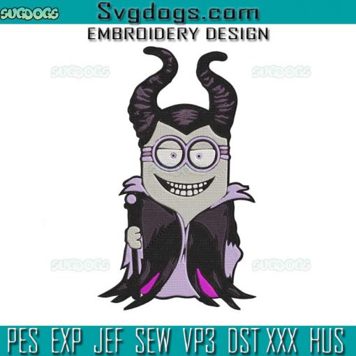 Minion Maleficent Embroidery Design File, Minion Halloween Embroidery Design File