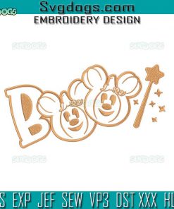 Boo Mickey Mouse Embroidery Design File, Mickey Halloween Embroidery Design File