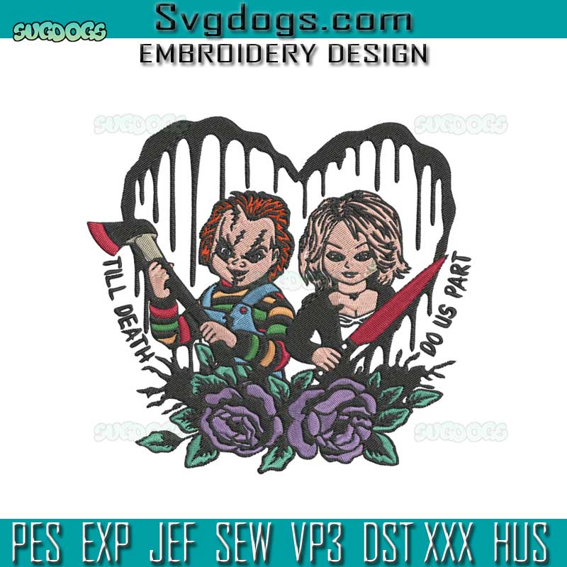 Chucky And Tiffany Embroidery Design File, Chucky Horror Embroidery Design File