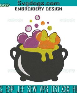 Halloween Cauldron Embroidery Design File, Cauldron Embroidery Design File