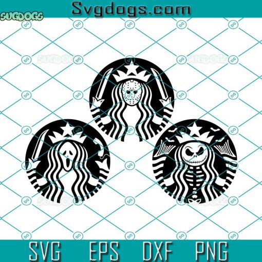 Halloween Starbucks SVG Bundle, Skelleton SVG, Jason Voorhees SVG