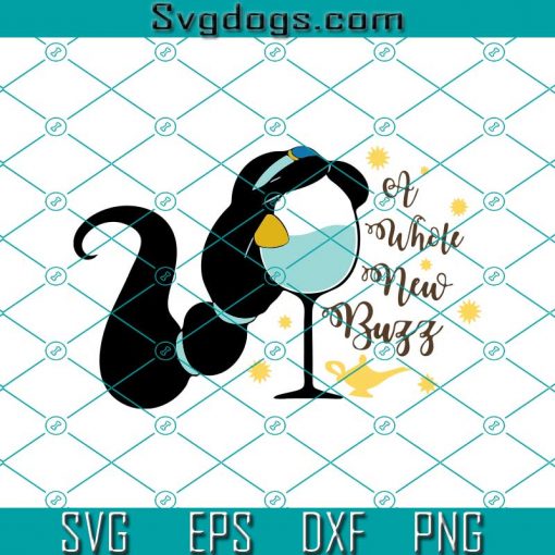 Jasmine A Whole New Buzz SVG, Wine Glass SVG, Jasmine SVG