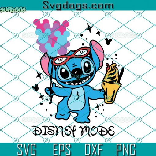 Stitch Mode SVG, Stitch With Balloon And Ice Cream SVG, Stitch SVG
