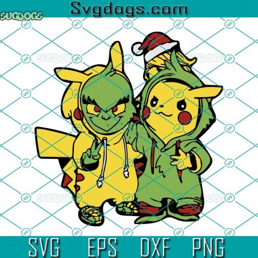 Grinch Pikachu Christmas SVG, Pikachu Christmas SVG PNG EPS DXF