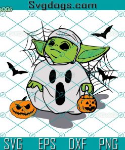 Baby Yoda Ghost Costume SVG, Trick Or Treat SVG, Spooky Vibes SVG
