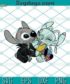 Stitch Inspire Jack Skellington SVG, Angel Inspired Sally SVG, Nightmare Before Christmas SVG, Stitch And Angel SVG