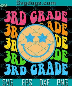 Groovy Third Grade Vibes Face Retro Teachers Back To School SVG, 3RD Grade Vibes SVG, Back To School SVG