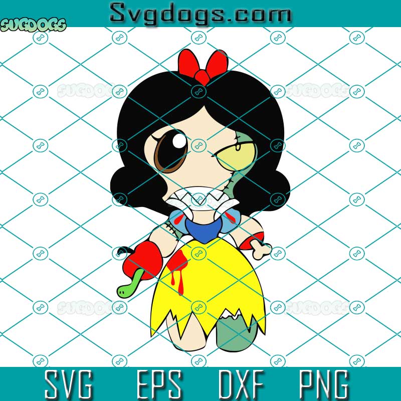 Chibi Zombie Snow White SVG, Princess Zombie SVG, Halloween SVG