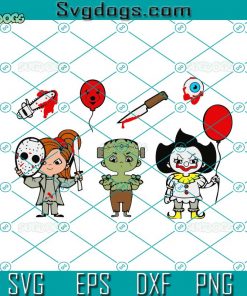 Baby Halloween Characters SVG, Jason SVG, Pennywise SVG, Halloween SVG
