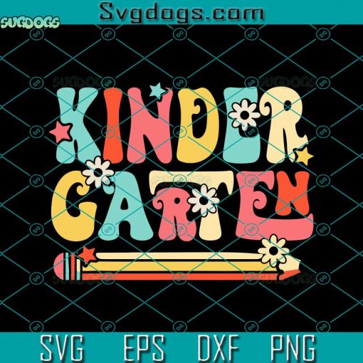 Groovy Kindergarten Vibes Retro SVG, Teachers Kids Back To School SVG, School SVG