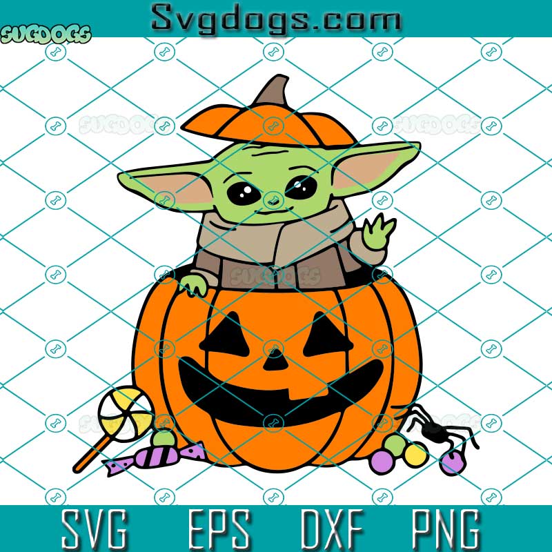 Baby Yoda Halloween SVG, Baby Yoda Pumpkin SVG, Baby Yoda SVG