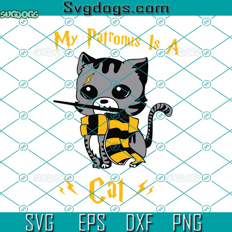 My Patronus Is A Cat SVG, Cat SVG, Cat Wear Scarf SVG