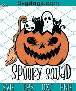Spooky Squad SVG, Halloween Crew SVG, Pumpkin SVG, Ghost SVG, Boo SVG