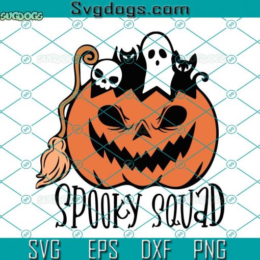 Spooky Squad SVG, Halloween Crew SVG, Pumpkin SVG, Ghost SVG, Boo SVG