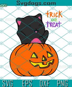 Black Cat Pumpkin Trick Or Treat SVG, Black Cat SVG, Trick Or Treat SVG
