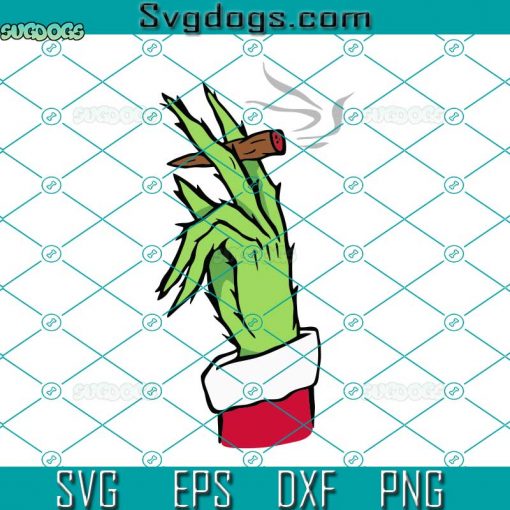 Grinch Smoking Blunt SVG, Grinch Hand SVG, Grinch Smoking Joint SVG