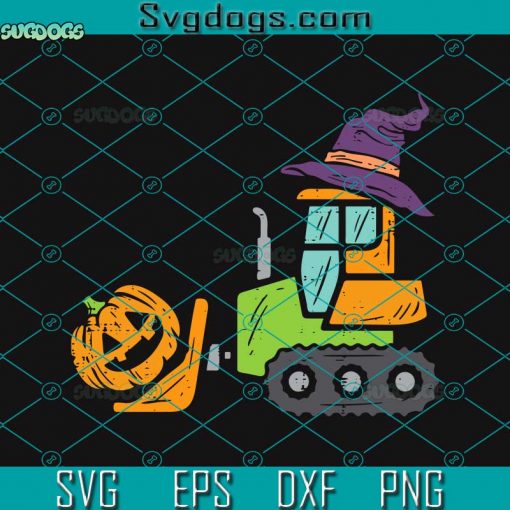 Pumpkin Monster Truck SVG, Halloween Ghost SVG, Kids Bulldozer Pumpkin Truck Digging Toddler Boys Halloween Kids SVG