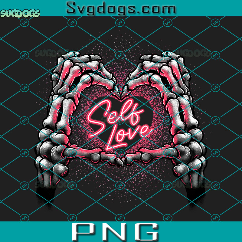 Hand Skeletons Self Love PNG, Skeleton Love Heart PNG