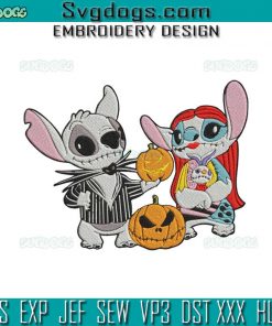 Stitch Jack Skellington And Sally Embroidery Design File, Stitch As Jack Skellington Embroidery Design File
