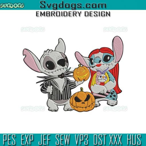 Stitch Jack Skellington And Sally Embroidery Design File, Stitch As Jack Skellington Embroidery Design File