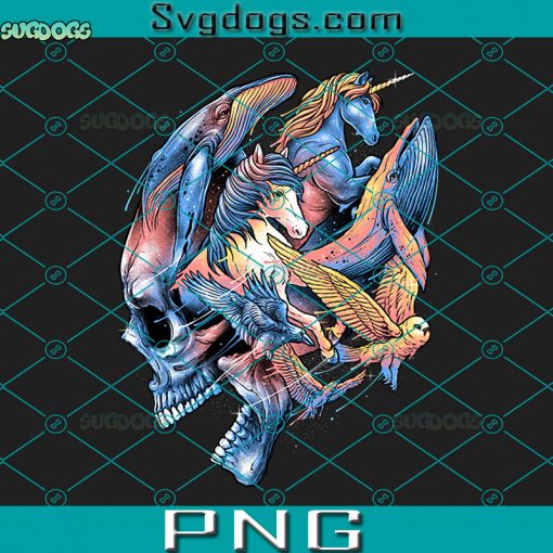 Unicorn Skull PNG, Unicorn Horror PNG, Skull PNG