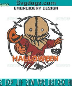 Sam Trick Or Treat Embroidery Design File, Halloween Pumpkin Embroidery Design File