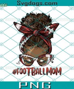 Messy Bun Football Mom PNG, Black Woman PNG, Afro Messy Bun PNG, Football Mom PNG