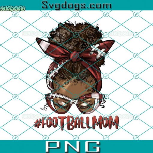 Messy Bun Football Mom PNG, Black Woman PNG, Afro Messy Bun PNG, Football Mom PNG
