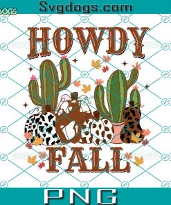 Howdy Fall PNG, Retro Fall PNG, Western Fall PNG, Western Pumpkin PNG