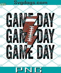 Vintage Game Day Football Lightning Bolt PNG, Funny Team Sport PNG, Game Day PNG