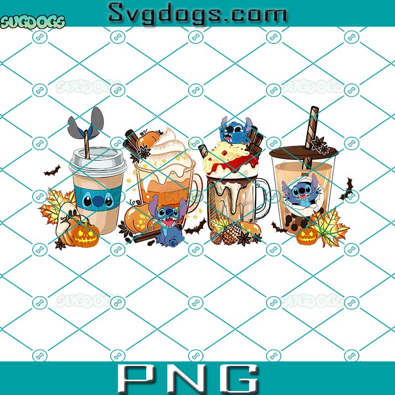 Stich Drinks Coffee PNG, Latte Iced Coffee PNG, Lilo And Stitch PNG