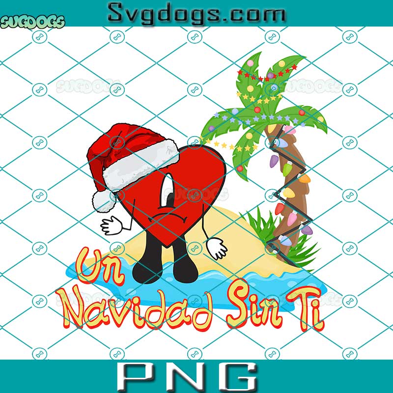 Bad Bunny Christmas PNG, Un Navidad Sin Ti PNG, Bad Bunny Santa Claus Hat PNG