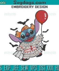Clown Stitch Balloon Embroidery Design File, Stitch Halloween Embroidery Design File