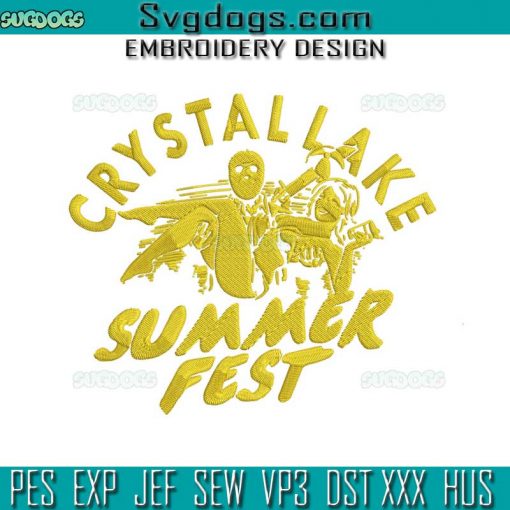 Crytal Lake Summer Fest Embroidery Design File, Jason Voorhees Embroidery Design File