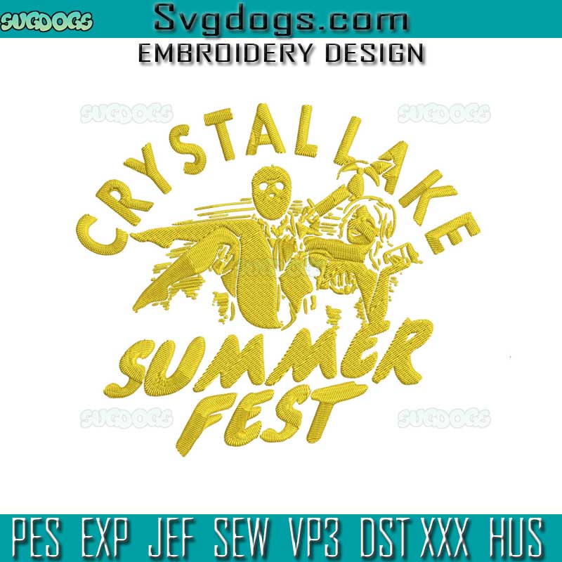 Crytal Lake Summer Fest Embroidery Design File, Jason Voorhees Embroidery Design File
