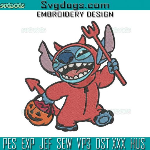 Devil Stitch Embroidery Design File, Disney Halloween Embroidery Design File