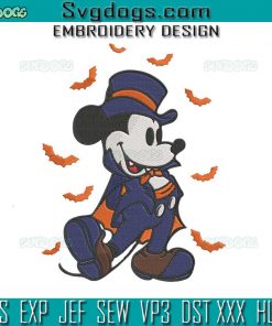 Disney Mickey Halloween Embroidery Design File, Mickey Minnie Embroidery Design File