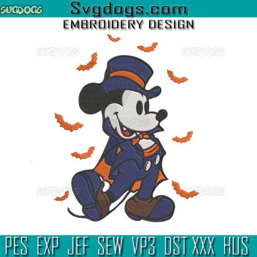 Disney Mickey Halloween Embroidery Design File, Mickey Minnie Embroidery Design File