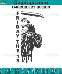 Friday The 13 Embroidery Design File, Jason Voorhees Embroidery Design File
